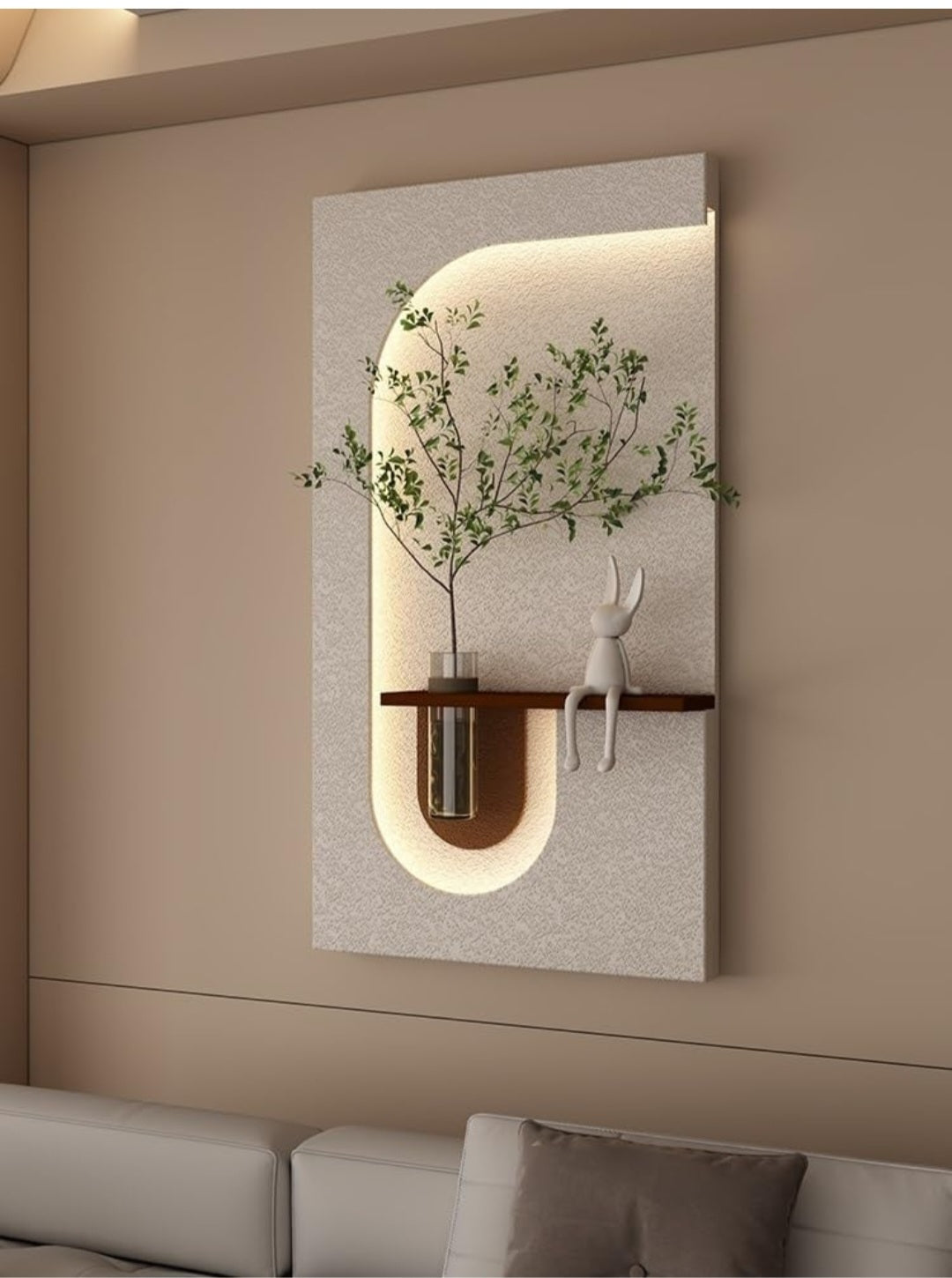 Led Wall Art Panel with Glass Vase -