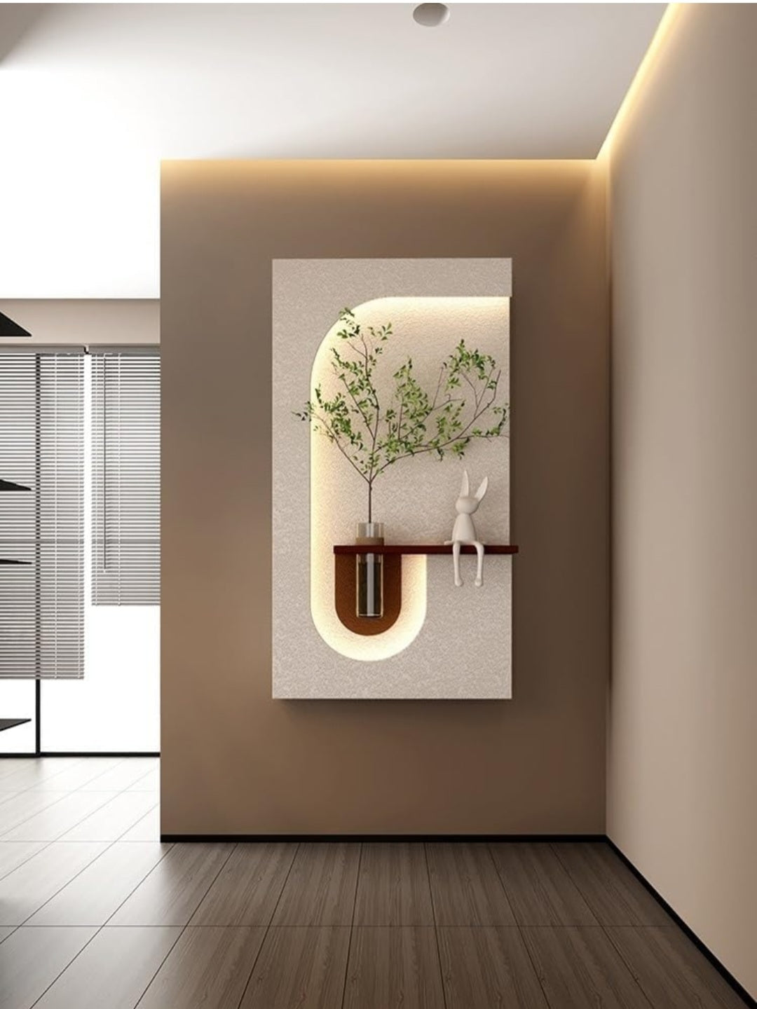 Led Wall Art Panel with Glass Vase -